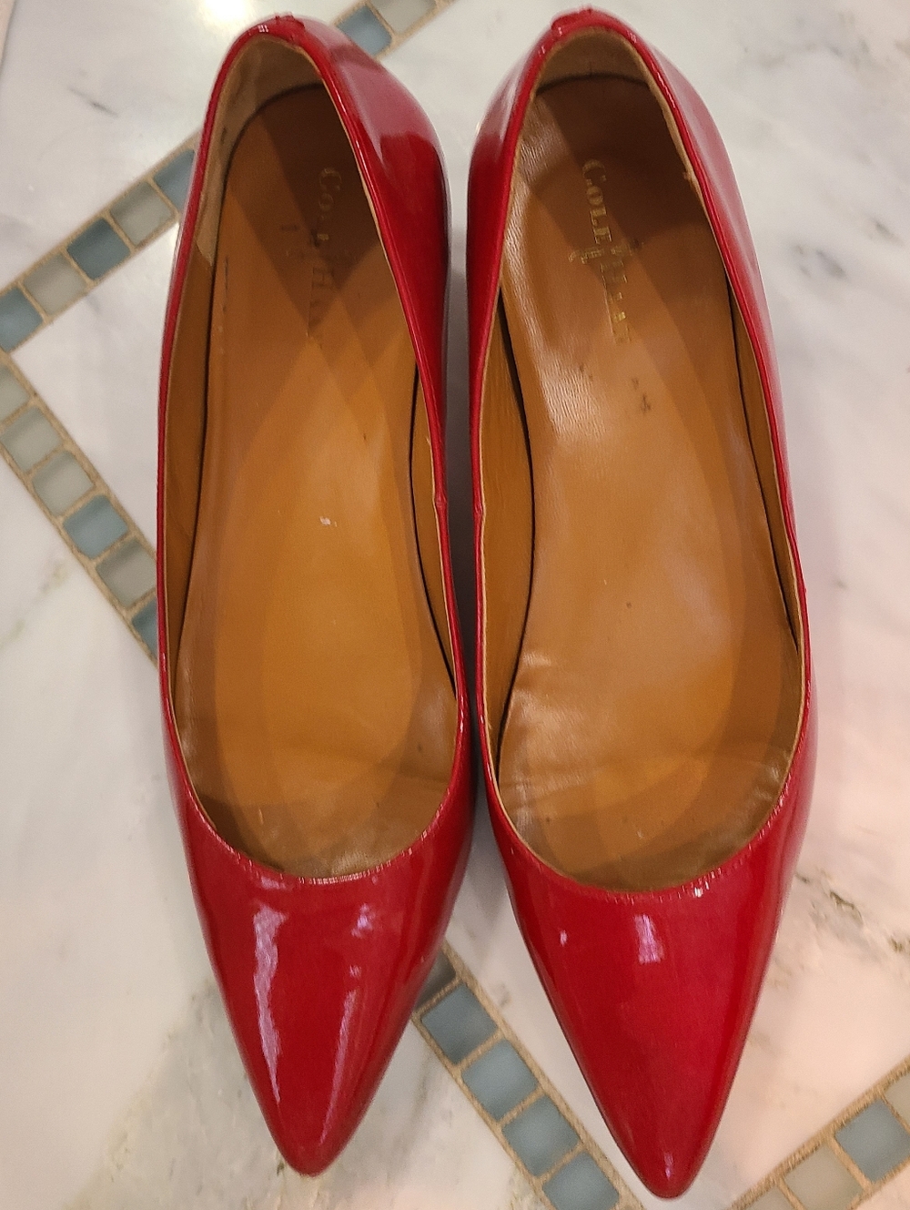 Cole Haan Red Patent Pointed-Toe Women's Pumps - Picture 5 of 6